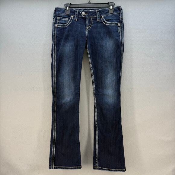 Silver Jean Co Women's 32 (12) Dark Blue Tuesday Slim Bootcut Western EUC - Picture 1 of 14